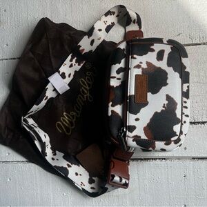 Wrangler cow print waist bag